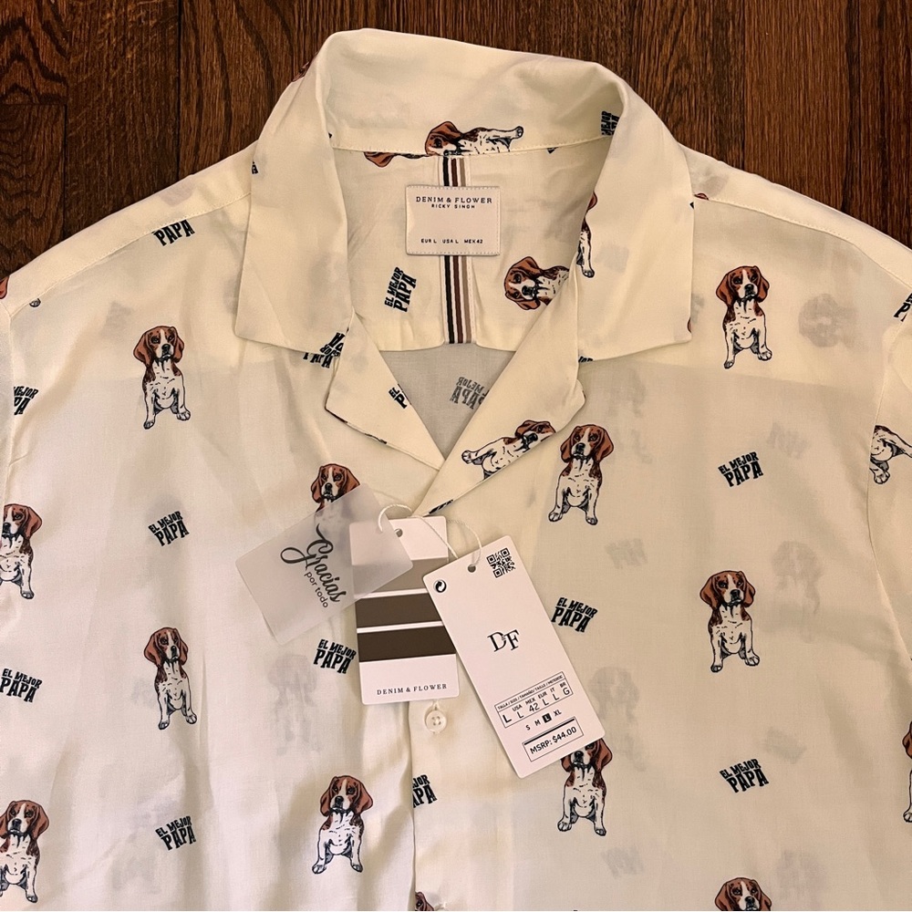 Denim & Flower Ricky Singh Mens Button Down Shirt - L (LRG) - NWT El Mejor Papa